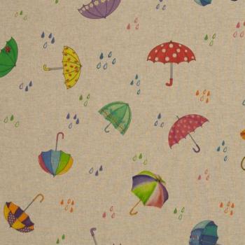 Dekodruck Bunte Regenschirme auf Beige